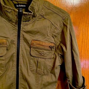 Le Château combat full zip mini dresses